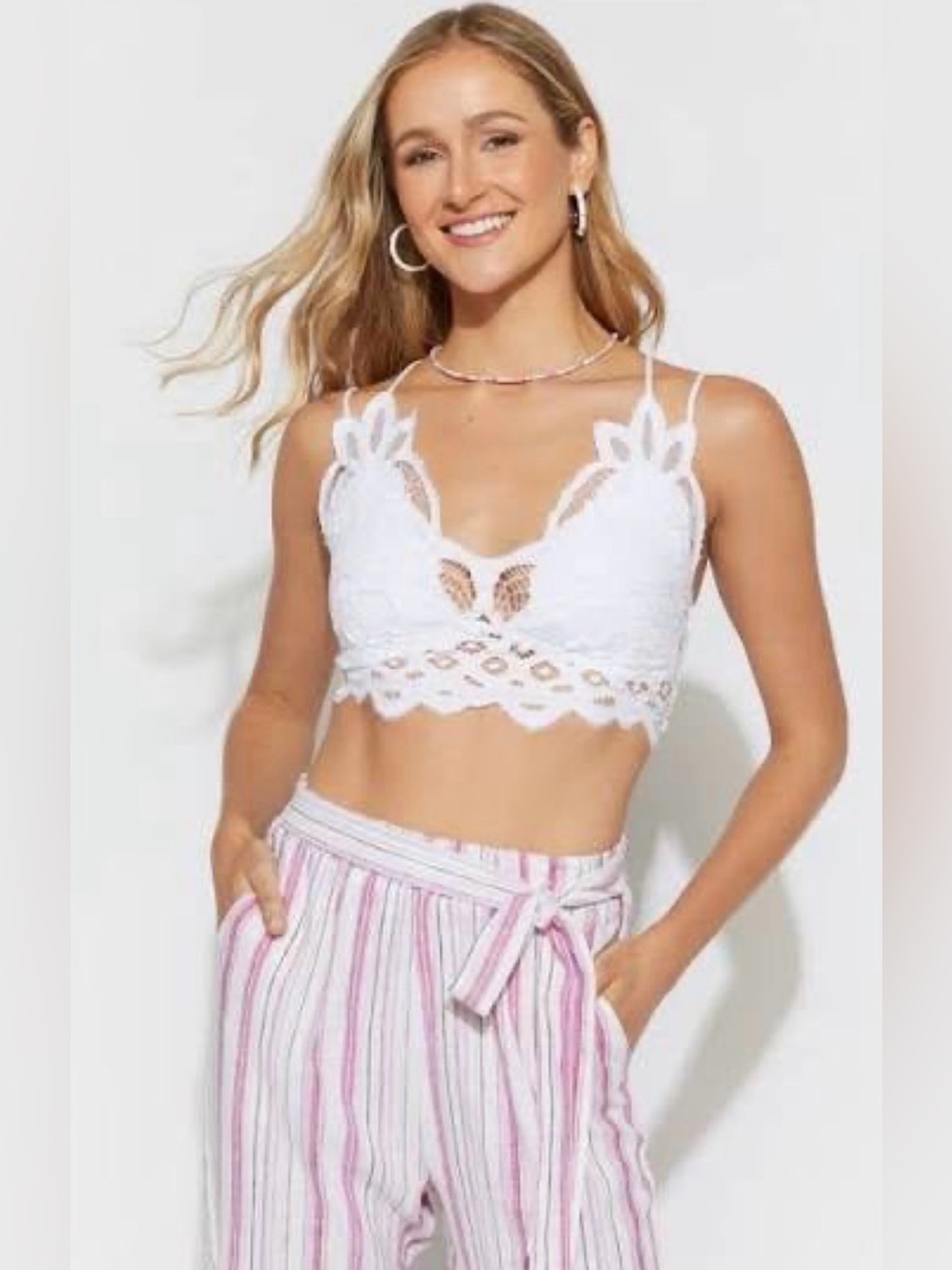 Francesca Allie Lace Bralette white size Small worn once